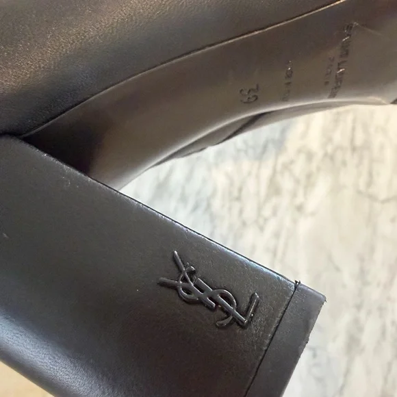Saint Laurent Lou 70mm Boot Black Lambskin Leather sz 39 - Picture 7 of 12